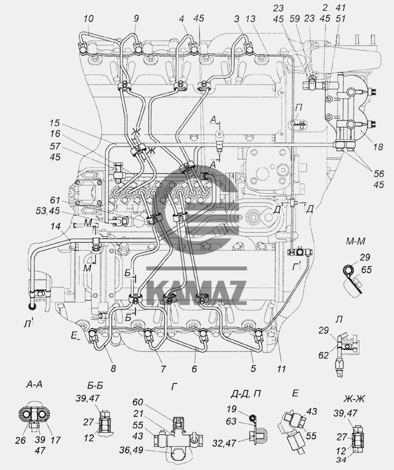 Схема топливной системы камаз 740 евро 2