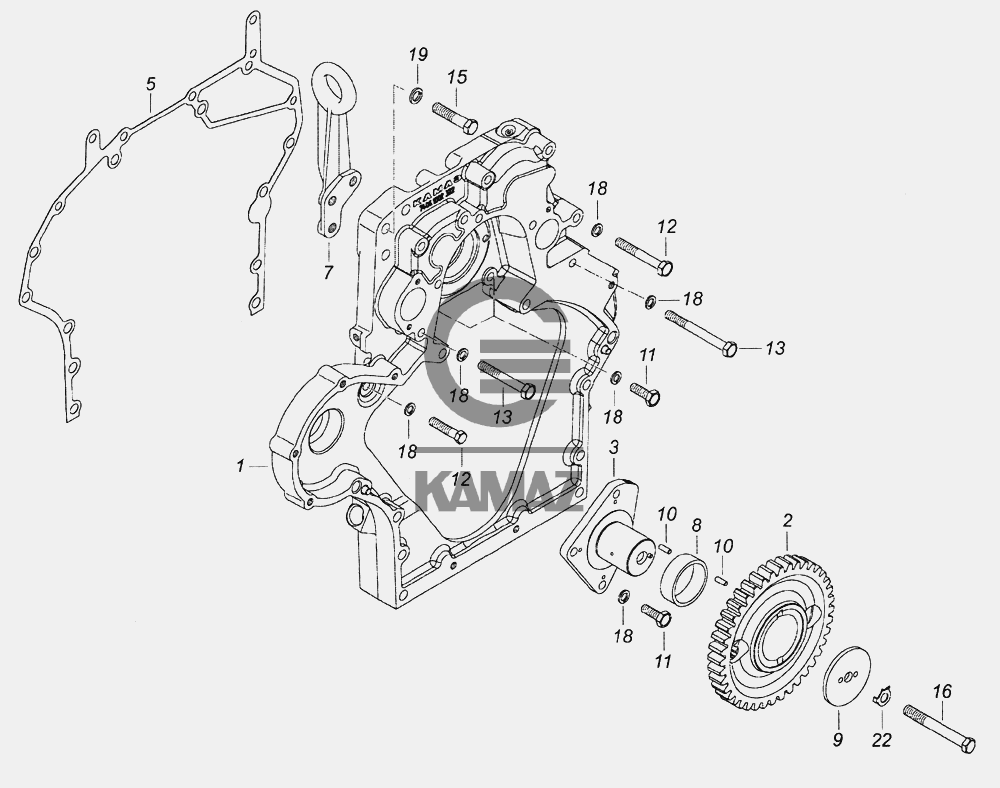 Как снять переднюю крышку двигателя камаз 7406.1002003 Установка картера агрегатов для автомобиля КАМАЗ 6520 (Euro-2, 3), 
