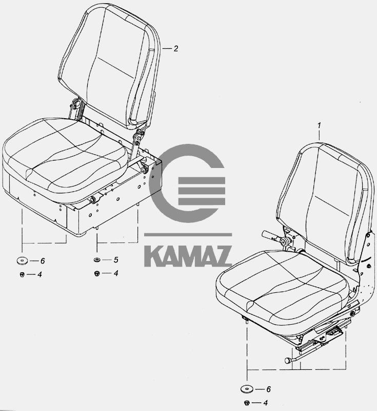 Снять сидушку камаз