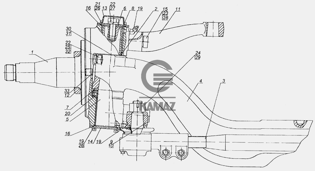 Шкворень камаз 65115 схема