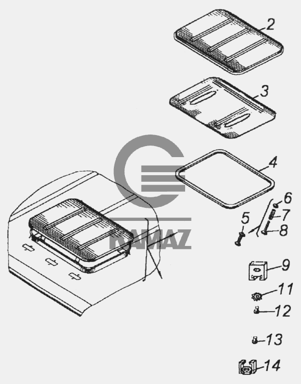 Схема установки люка на камаз