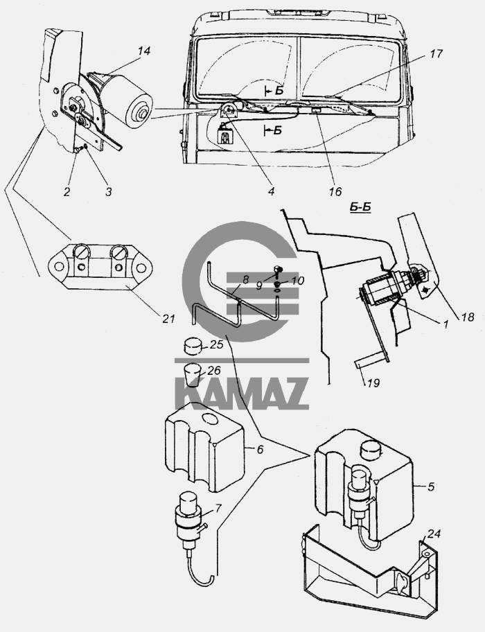 Насос стеклоочистителя камаз