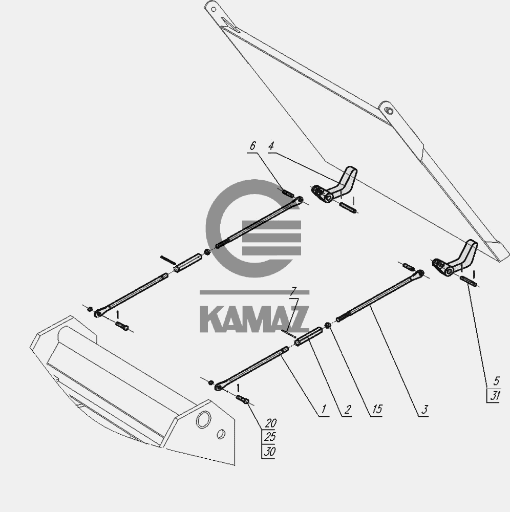 Защелка заднего борта камаз