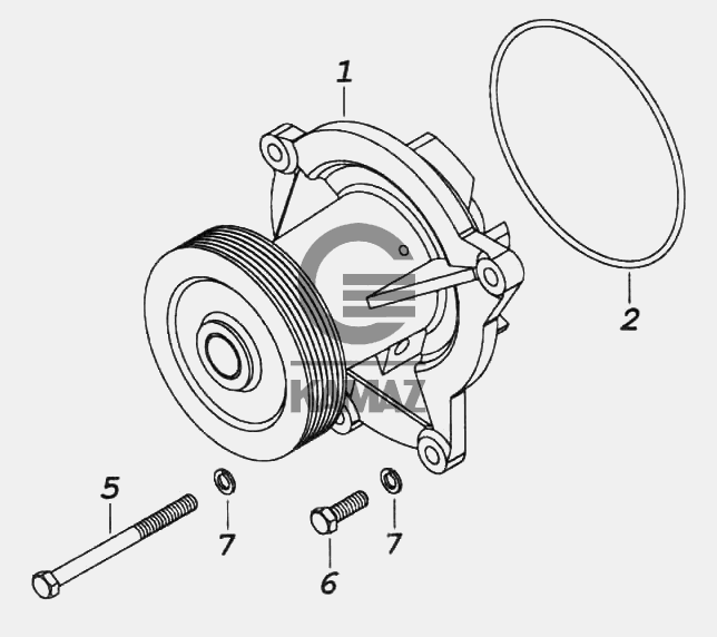 Схема водяной помпы камаз