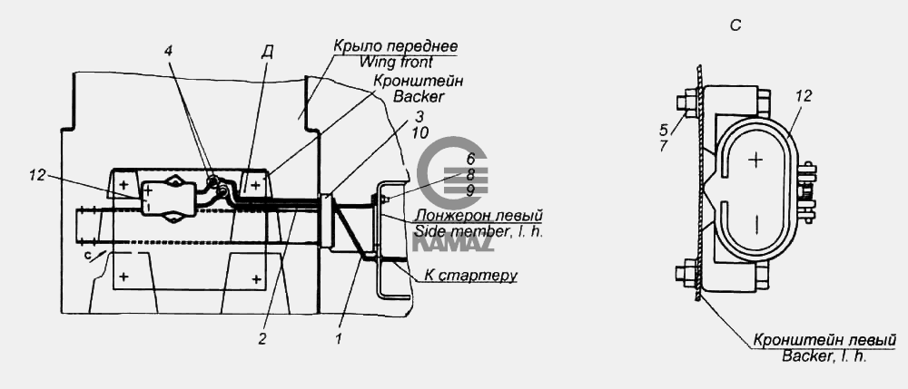 Розетка внешнего запуска камаз 5350