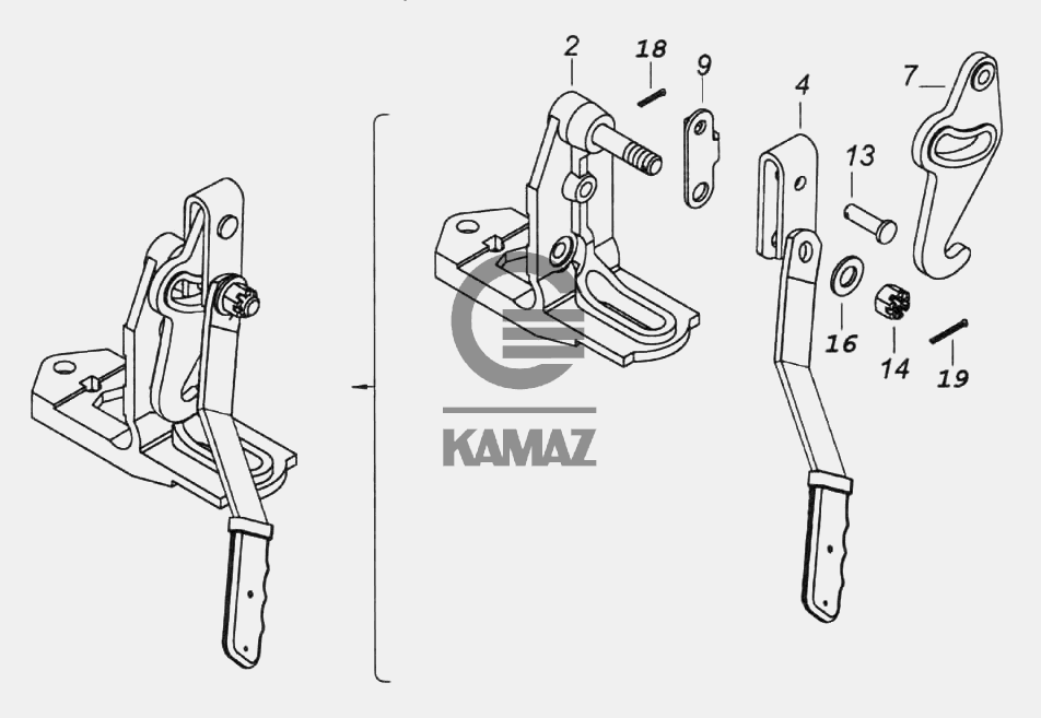 Запор кабины камаз 5320