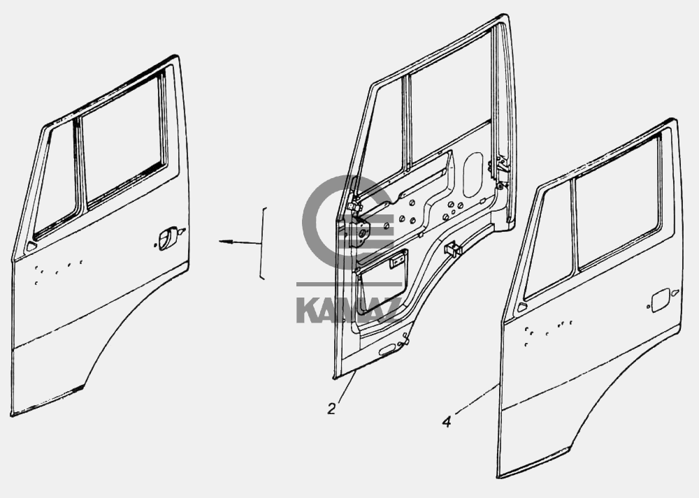 Дверь левая камаз 43118