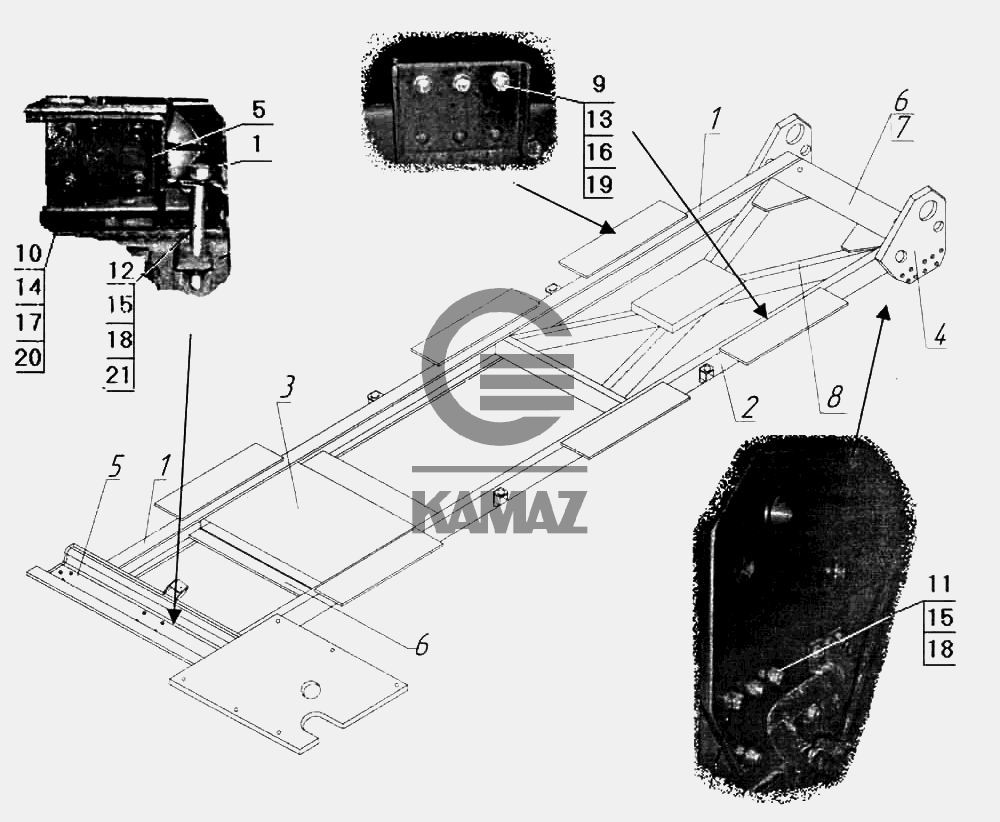 Надрамник камаз 6522