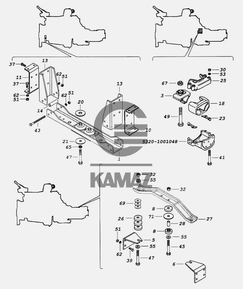 Привод агрегатов камаз