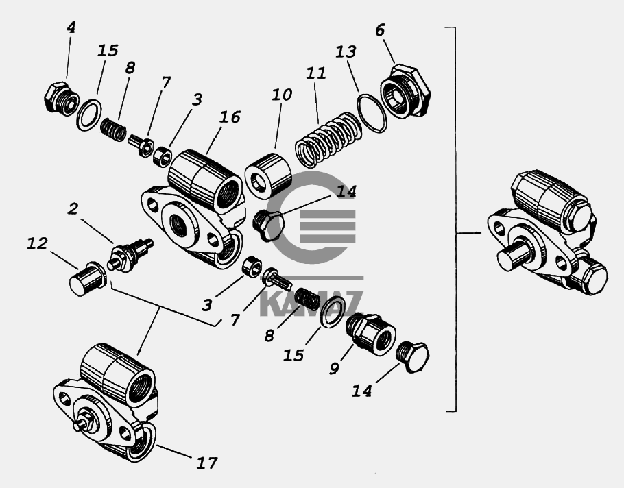 Топливный насос высокого давления КамАЗ-740.13-260 (Евро 1) (Чертеж № 68: список