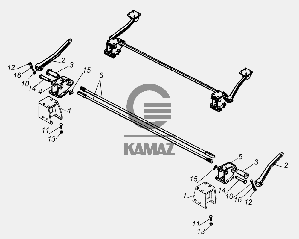 Переднее крепление кабины камаз