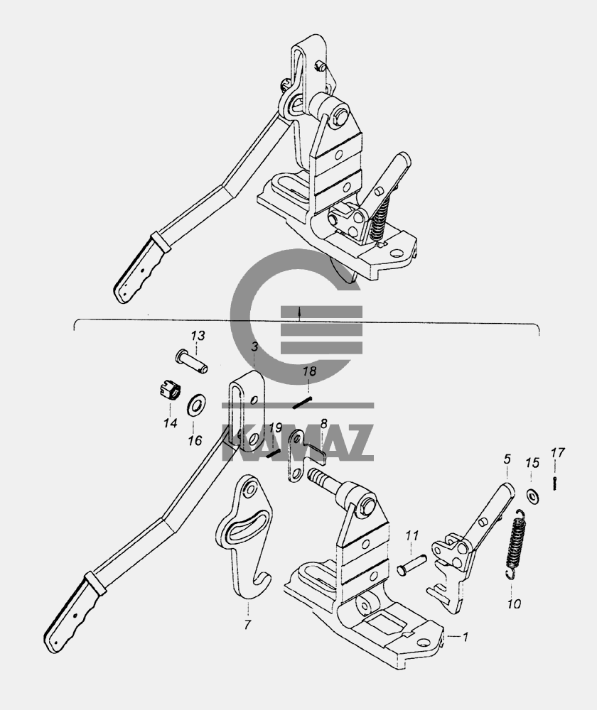Запор кабины камаз