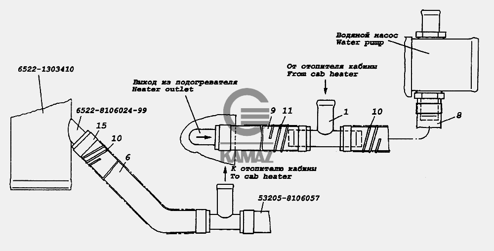Подключение подогревателя к системе охлаждения двигателя "Deutz" для ...