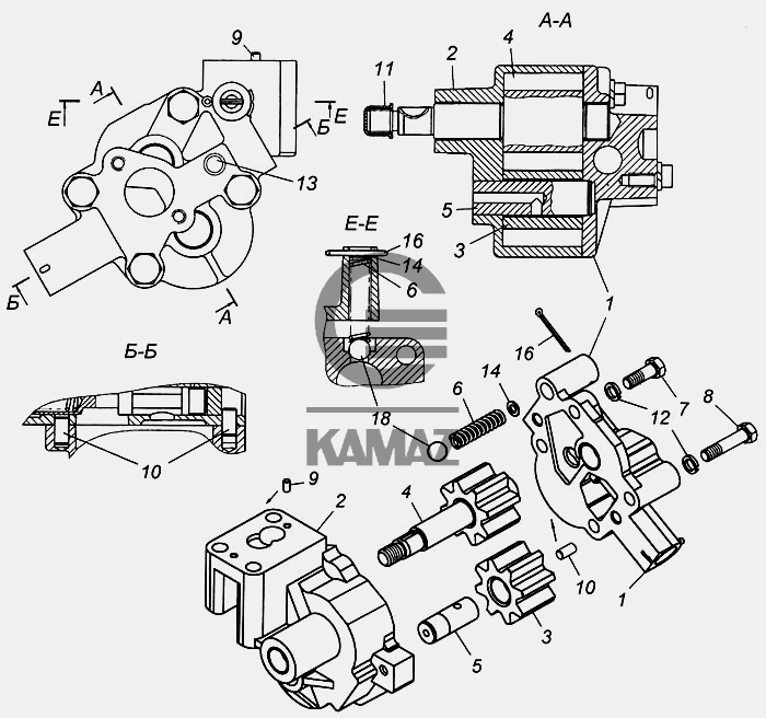 Как снять масляный насос камаз Масляный насос в сборе для автомобиля КАМАЗ 6540, 16 дет.