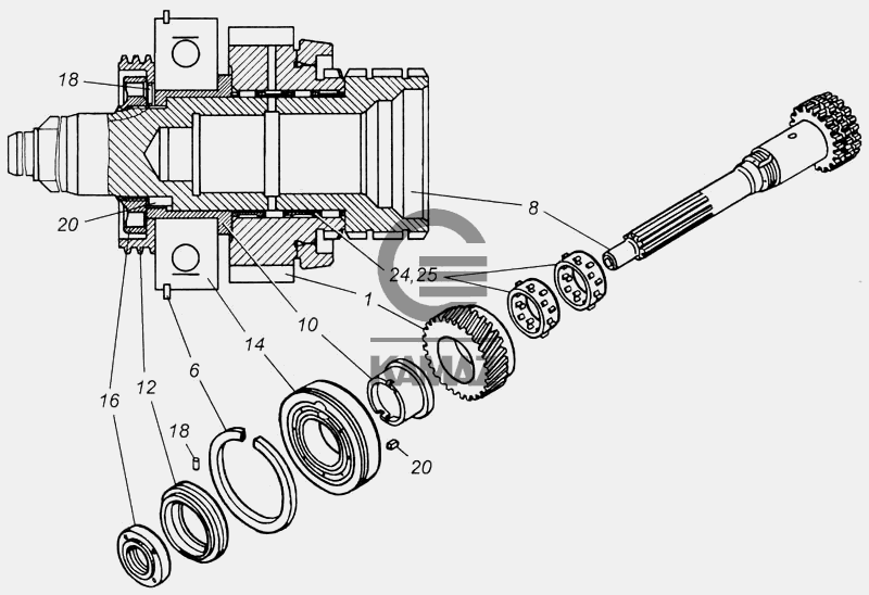 Первичный вал кпп камаз 154 схема