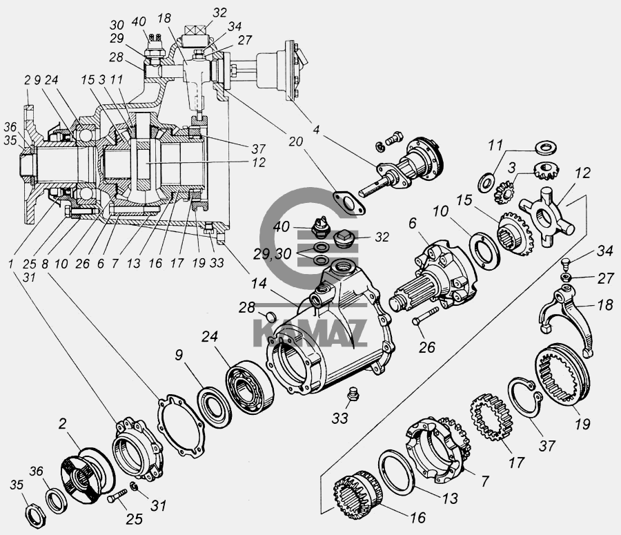 Средний редуктор камаз 5320 схема устройство фото