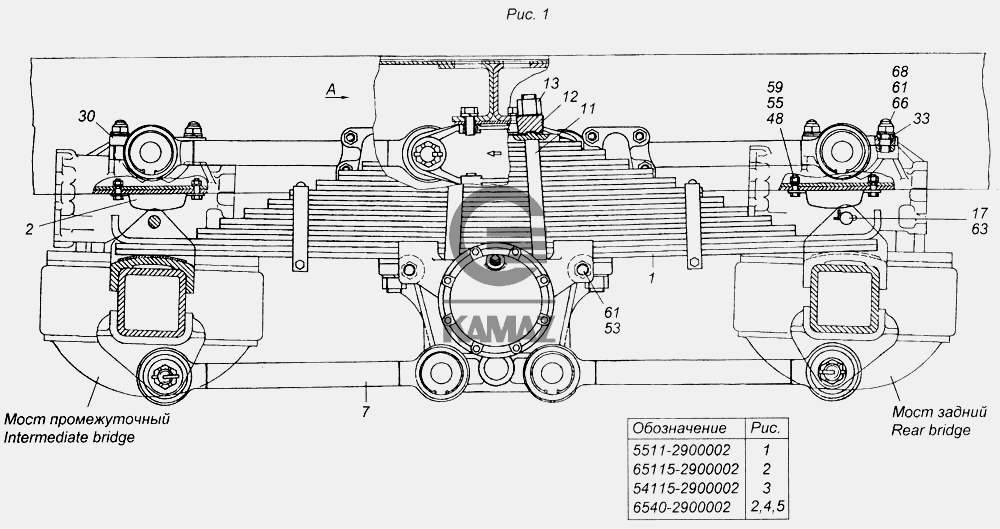 Задняя телега камаз 65115 схема