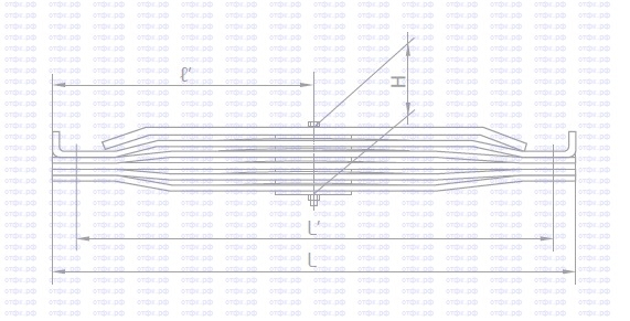Рессора задняя (6 листов) (замена на 901606MZ-2912012)