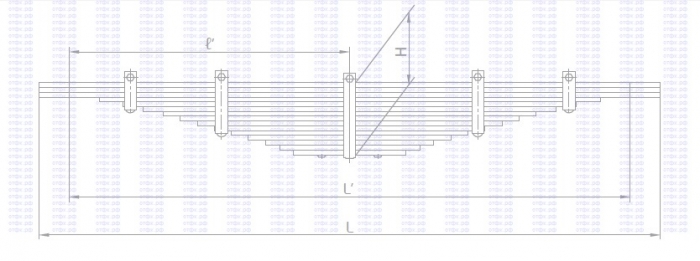 Рессора задняя Урал 4320, 43203, 43204, 44202, 5557, 532301, 532302, 532341, 532342, 532361, 542301, 542302, 542362,32551, 325512 15-л