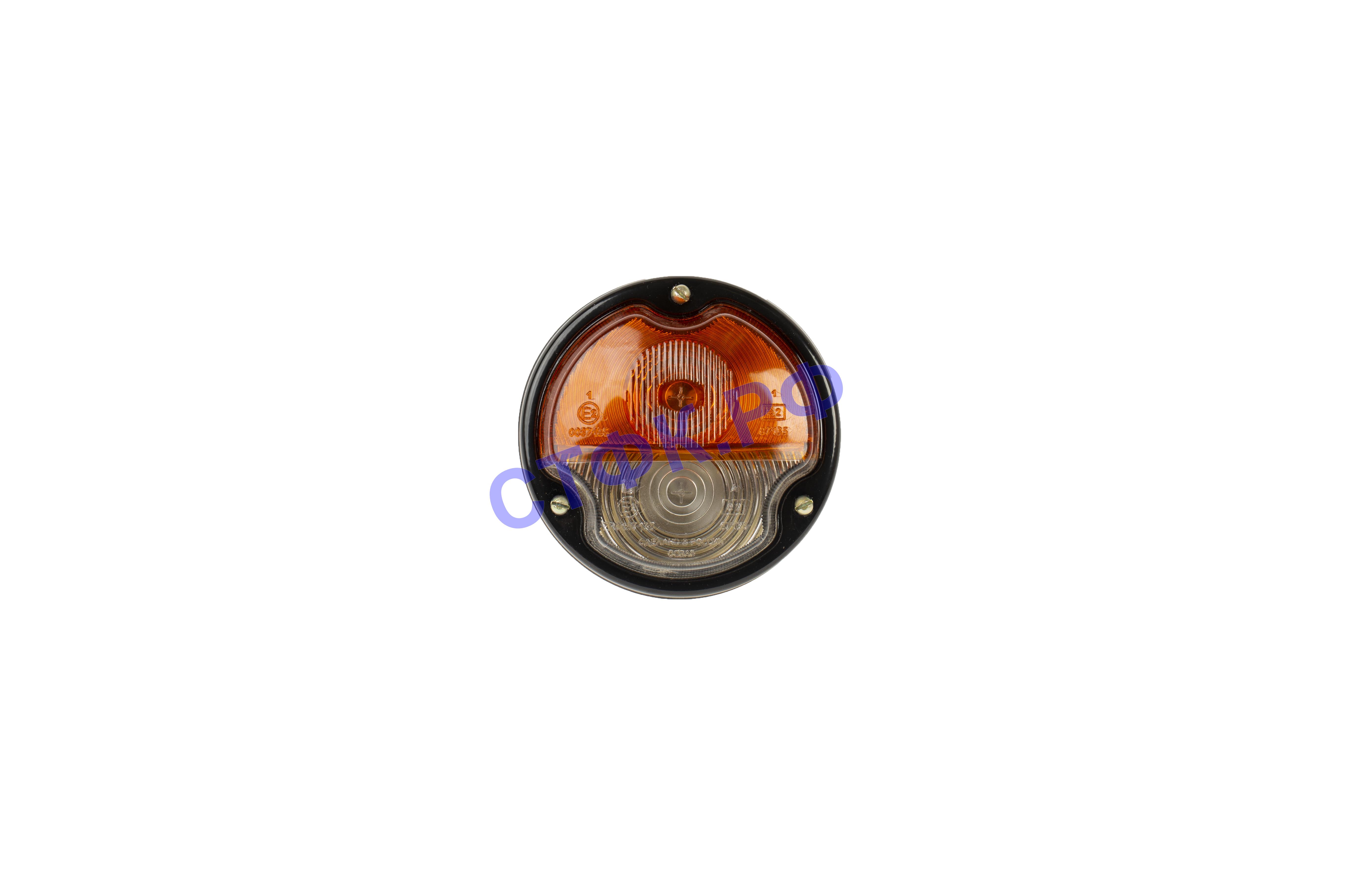 Фонарь передний ПФ133АБ (круглый оранжевый с белым, герметичная конструкция)