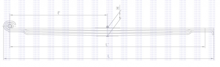 Рессора передняя (3л. витое ушко на а/м 4308)  (вместо 65115-2902012-10) замена на 902203KZ-2902012-15