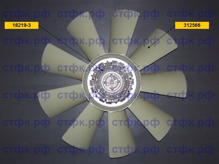 Вентилятор c вязкостной муфтой EVF 18220-3 (ан. 21-448) (710 мм для дв. 74050, 74051)